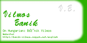 vilmos banik business card